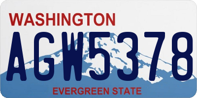 WA license plate AGW5378