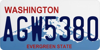 WA license plate AGW5380