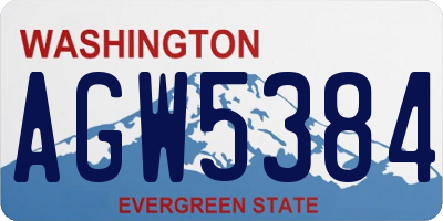 WA license plate AGW5384