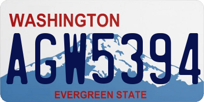 WA license plate AGW5394