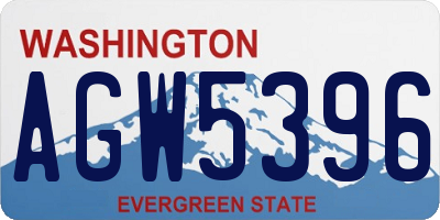 WA license plate AGW5396