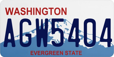 WA license plate AGW5404