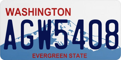 WA license plate AGW5408