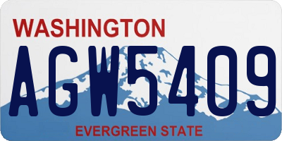 WA license plate AGW5409