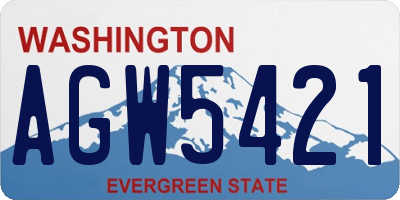 WA license plate AGW5421