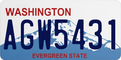 WA license plate AGW5431
