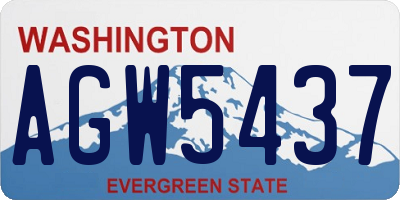 WA license plate AGW5437