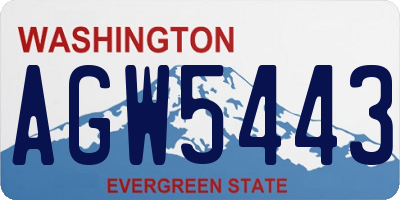 WA license plate AGW5443