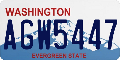 WA license plate AGW5447