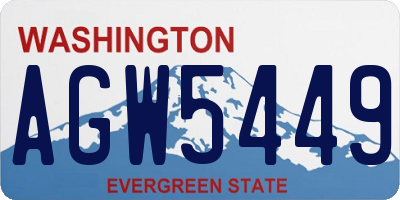 WA license plate AGW5449