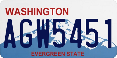WA license plate AGW5451