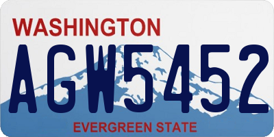 WA license plate AGW5452