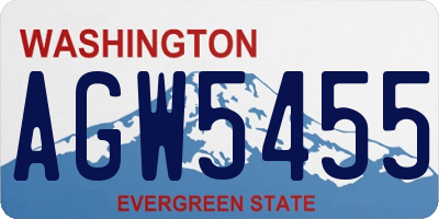 WA license plate AGW5455