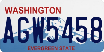 WA license plate AGW5458