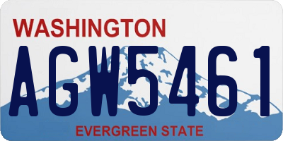 WA license plate AGW5461