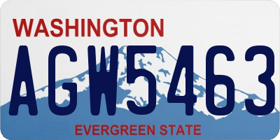 WA license plate AGW5463