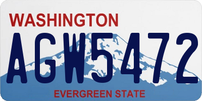 WA license plate AGW5472