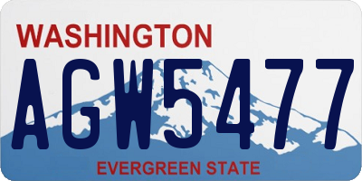 WA license plate AGW5477