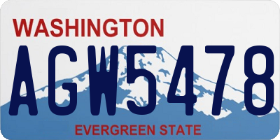 WA license plate AGW5478