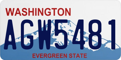 WA license plate AGW5481