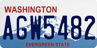 WA license plate AGW5482