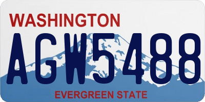 WA license plate AGW5488