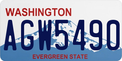 WA license plate AGW5490