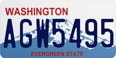 WA license plate AGW5495