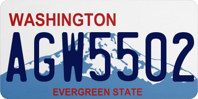 WA license plate AGW5502