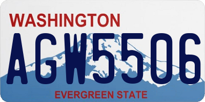 WA license plate AGW5506