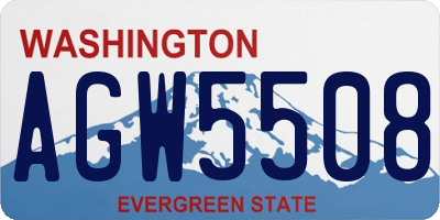 WA license plate AGW5508
