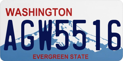 WA license plate AGW5516