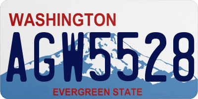 WA license plate AGW5528