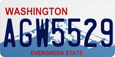 WA license plate AGW5529