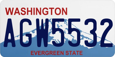 WA license plate AGW5532