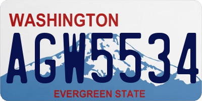 WA license plate AGW5534