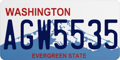 WA license plate AGW5535