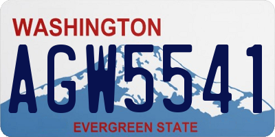 WA license plate AGW5541