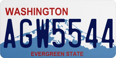 WA license plate AGW5544