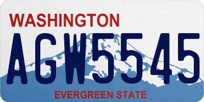 WA license plate AGW5545