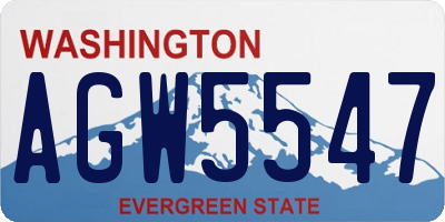 WA license plate AGW5547