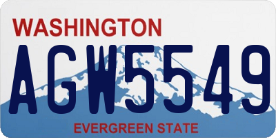 WA license plate AGW5549