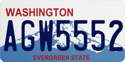 WA license plate AGW5552
