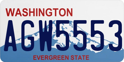 WA license plate AGW5553