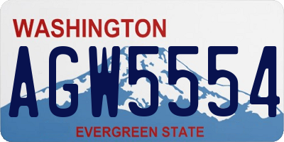 WA license plate AGW5554