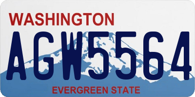 WA license plate AGW5564