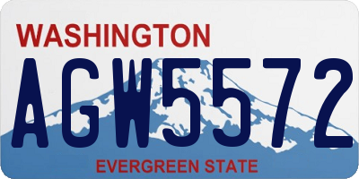 WA license plate AGW5572