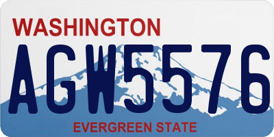 WA license plate AGW5576