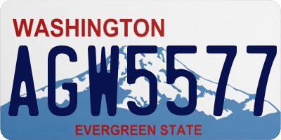 WA license plate AGW5577