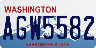 WA license plate AGW5582